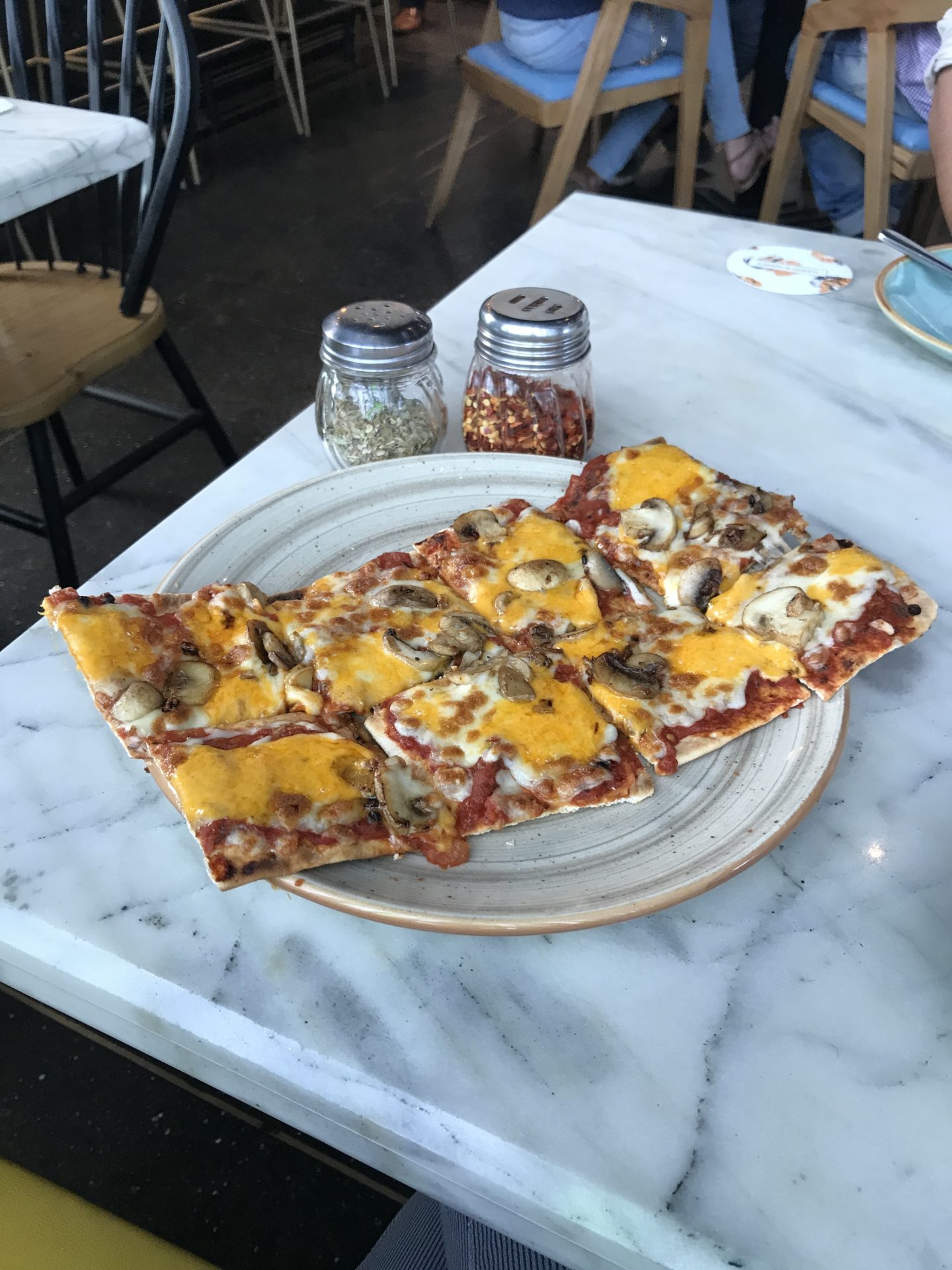 mushroom truffle flatbread candy and green