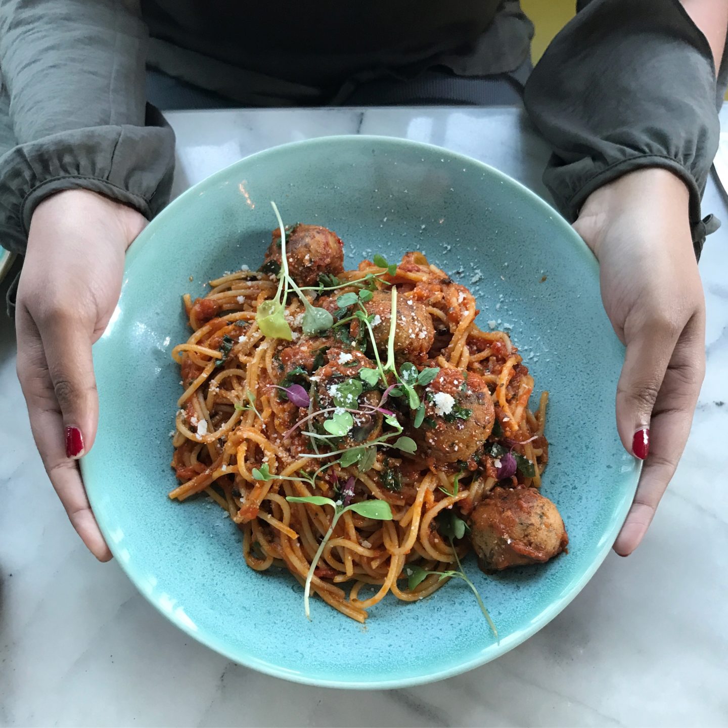 spaghetti and meatballs candy and green