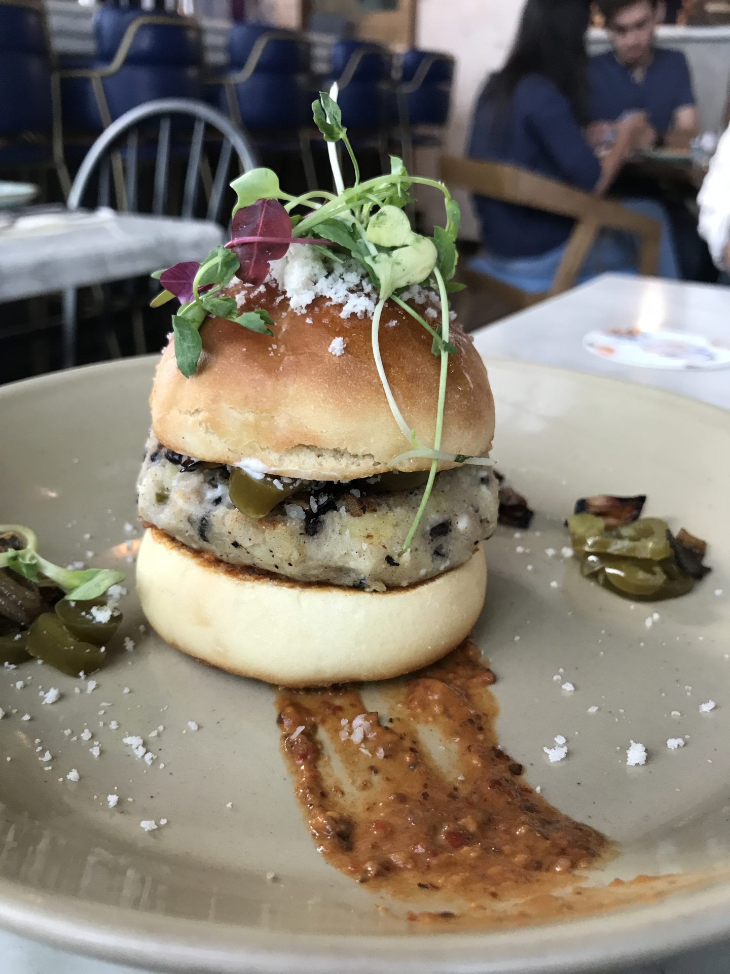 sweet potato burger candy and green